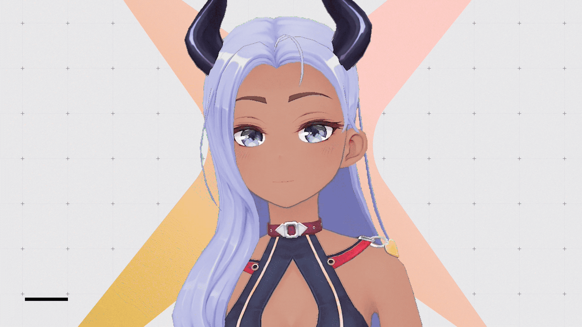 A VTuber’s avatar on Hyper on a yellow-colored background