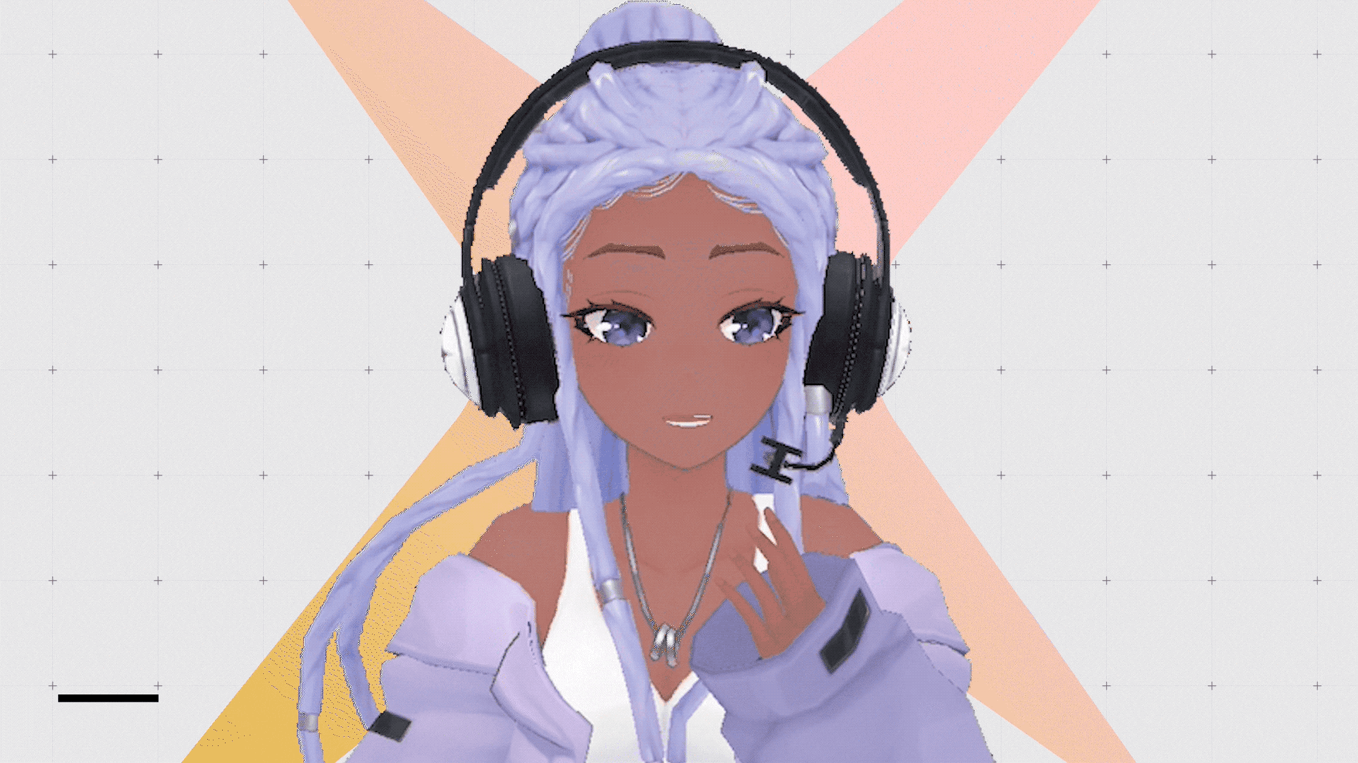 A GIF of a VTuber using Hyper’s avatar with face and hand tracking