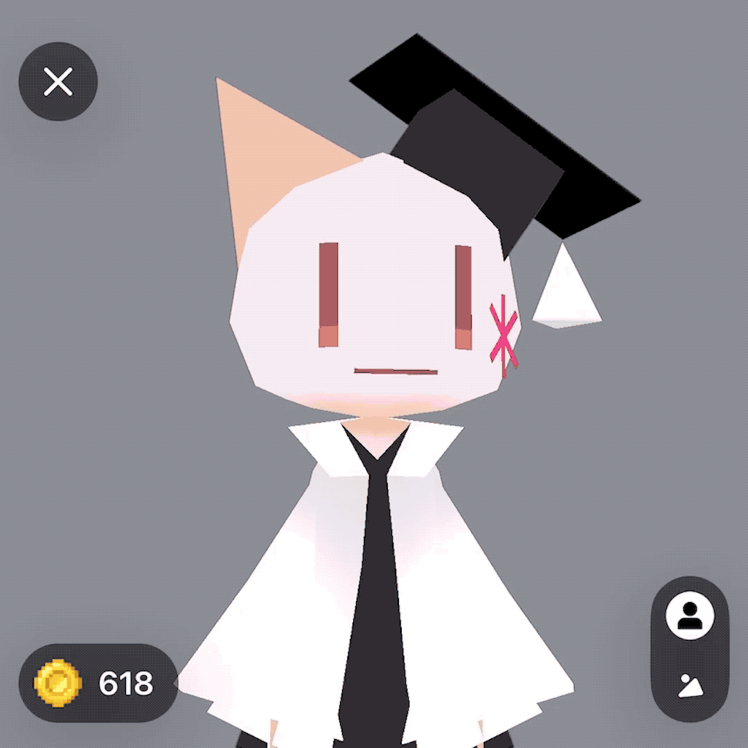 A gif of many VTubers being selected on a grey background