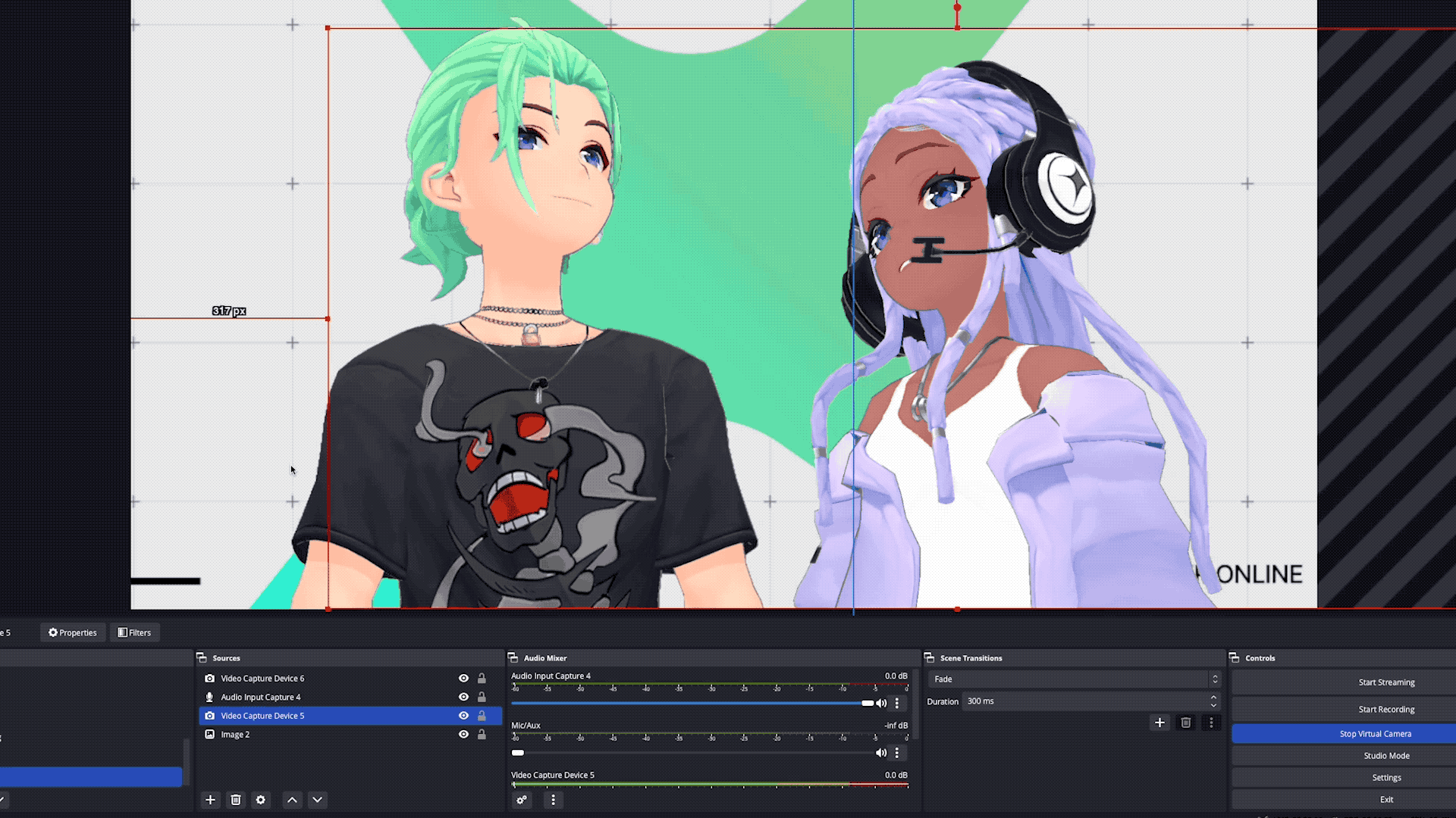 A gif of selecting background on a vtuber application called Hyper Online