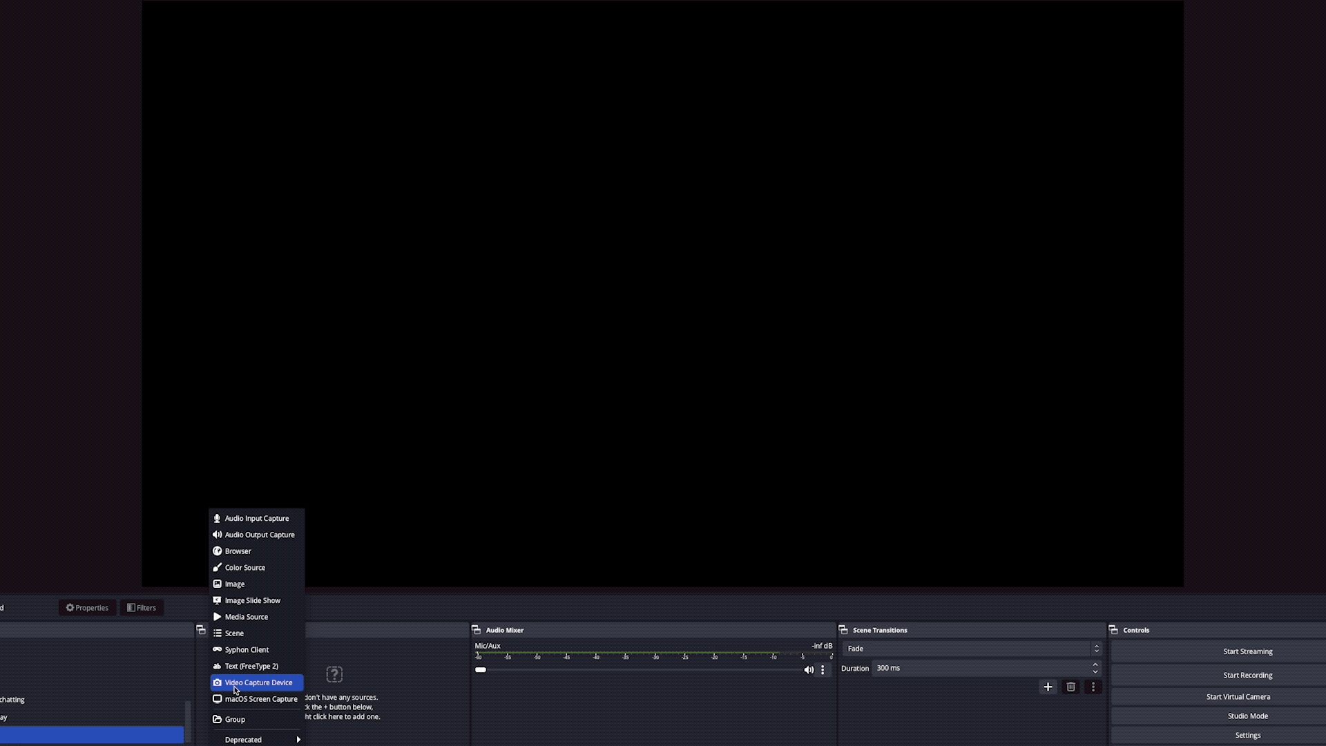 A screen recording showing the process of adding audio import source
