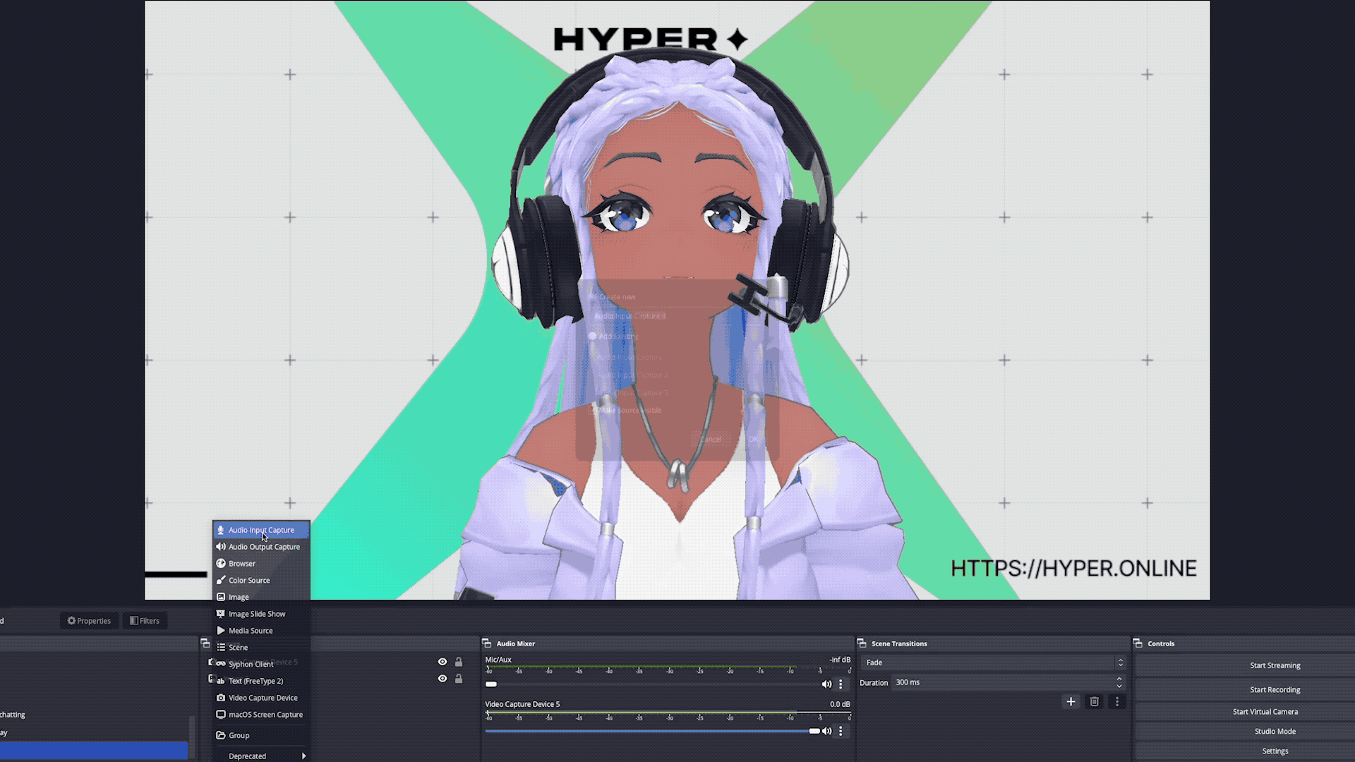 A screen recording showing the “Filters” tool on OBS for an added video capture source